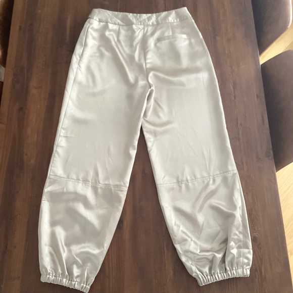 Maeve by Anthropologie Champagne Satin Jogger Pants - Picture 6 of 13